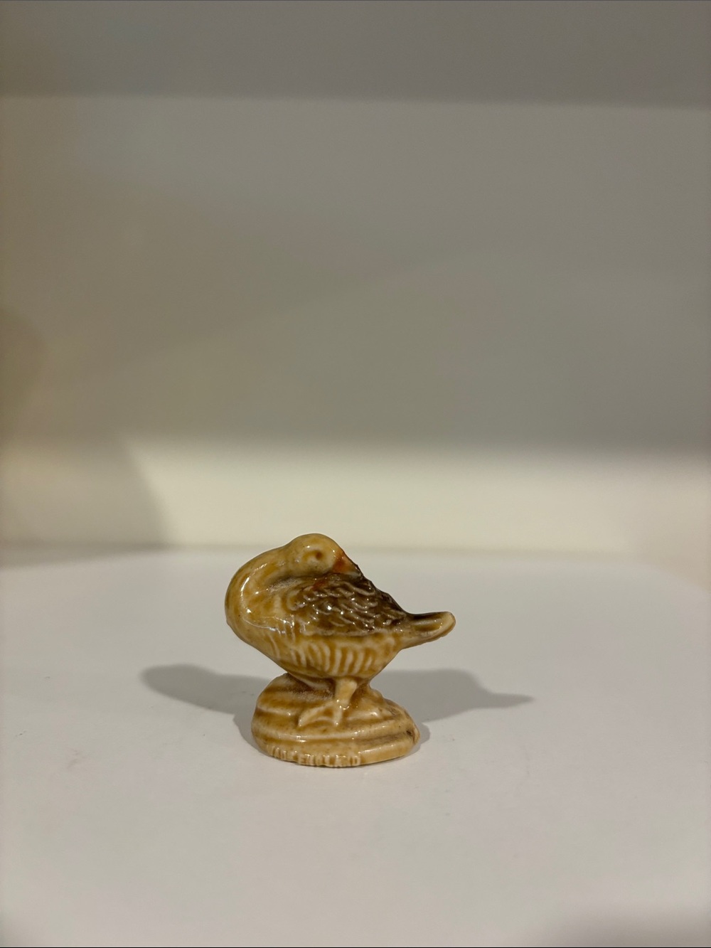 Vintage Ceramic Bird Figurine in Glazed Tan